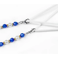 Blaue Beaded Brillenlanyard für Brille, modisches Halsketten-Design