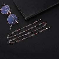 Bunte Perlenbrillenkette für Halterbrille, modisches Accessoire in Rosefarben