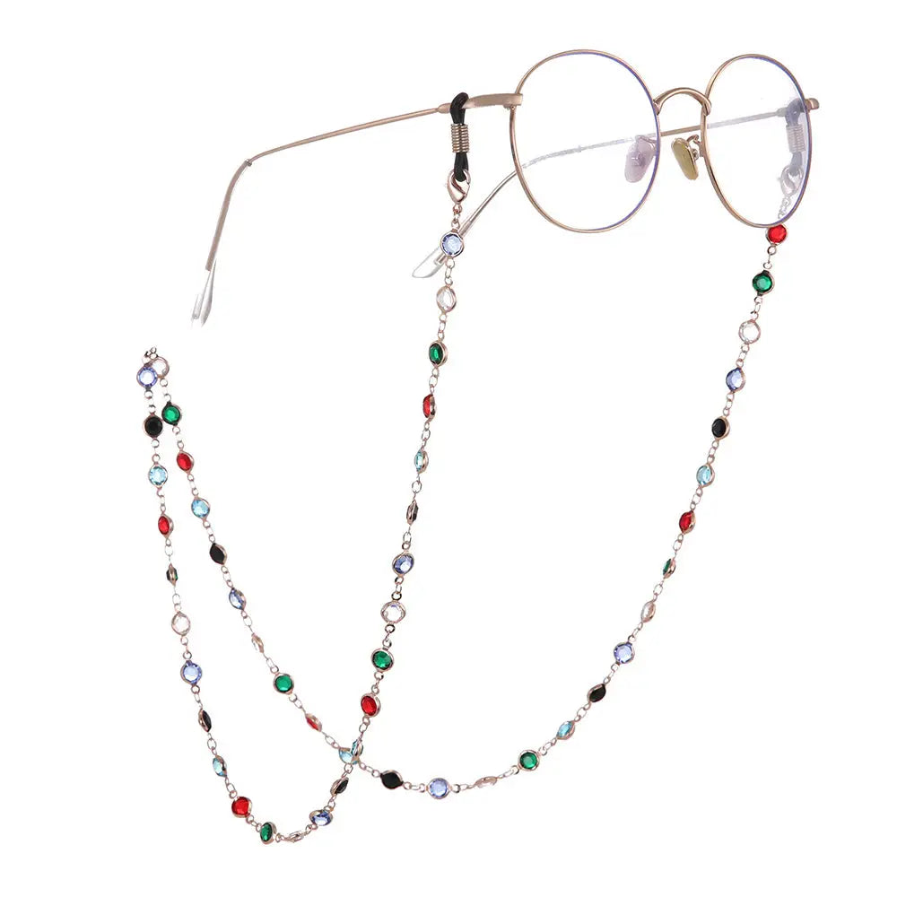 Bunte Rose Brillenkette Halter für Brillen mit farbenfrohen Perlen
