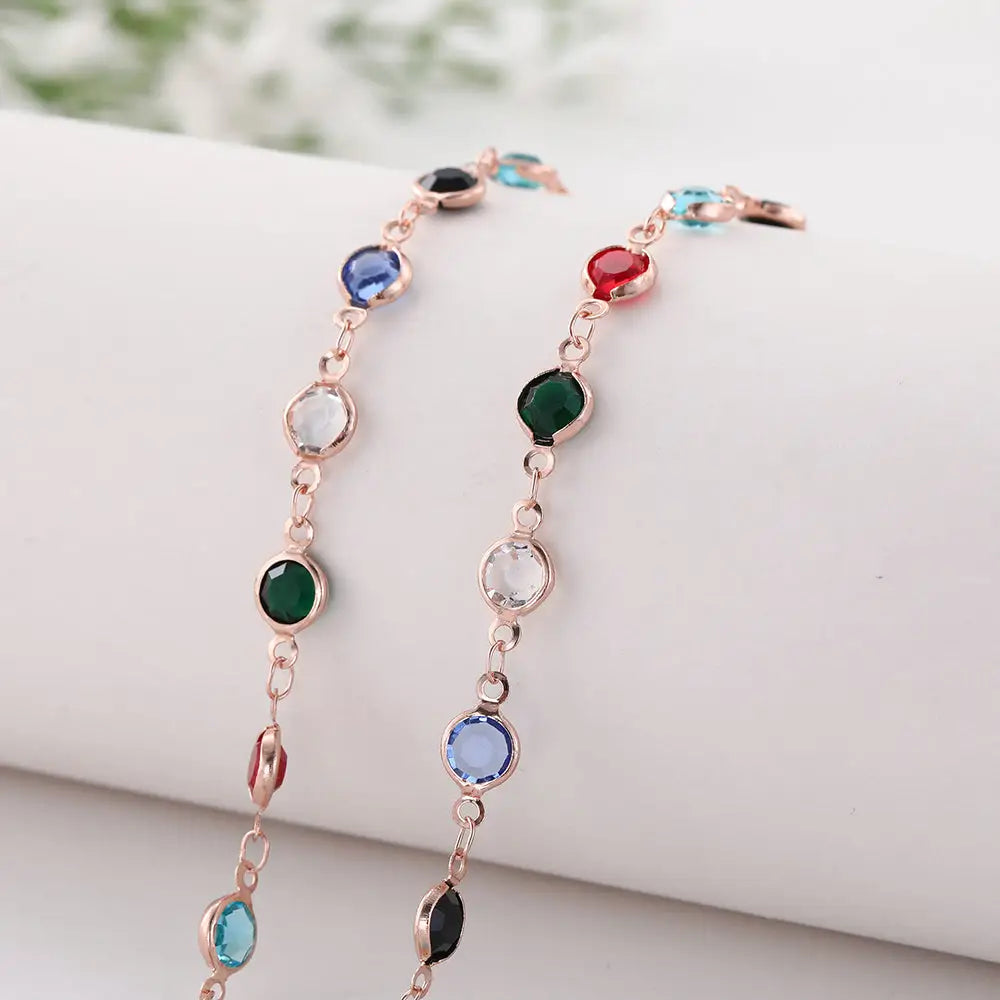 Porte-lunettes chaîne pour lunettes rose coloré