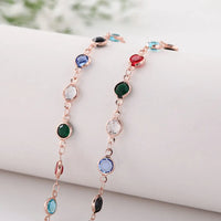 Rose Gold Armbänder mit bunten Edelsteinen für Brillen Halter Brillenkette Rose