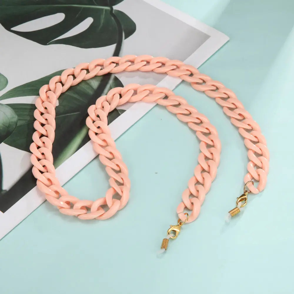 Porte-lunettes chaîne pour lunettes flamant rose clair