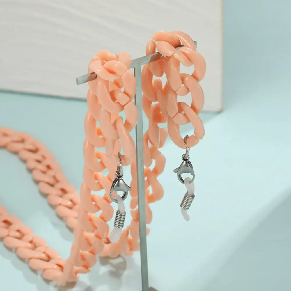Peachfarbenes, dickes Kettenhalter für Brille Licht Flamingoro