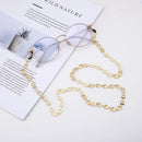 Goldrahmenbrille mit quadratischer Kette als Brillenkette Halter für Brillen
