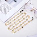 Goldene quadratische Brillenkette als Halter, stilvoller Schmuck für Brillen