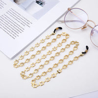 Goldene quadratische Brillenkette als Halter, stilvoller Schmuck für Brillen