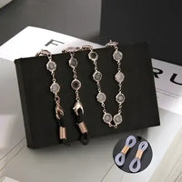 Jeweled Brillenkette halter für Brillen rosa Silber, elegante Augenschmuckaccessoire