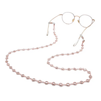 Runde Brillengläser mit Kette für Brille Rose, modisches Brillenkette Halter Accessoire