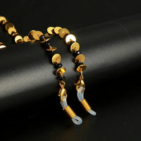 Goldene und schwarze Perlen-Brillenkette für Brillenplatten, stilvoll und langlebig