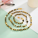 Goldene und schwarze Perlen Brillenkette für Halter und Brillenplatten