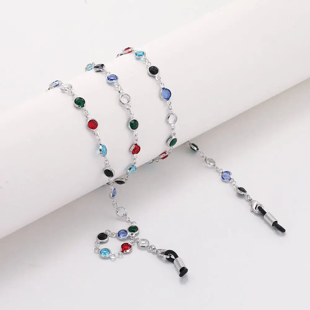 Brillenkette halter Mehrfarbige Silber Halskette für Brillen