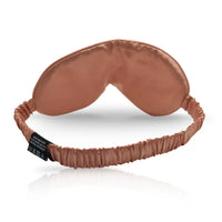 Pflegeleichte bronzefarbene Seidenschlafmaske in Pfirsich Farbe mit Elastikband