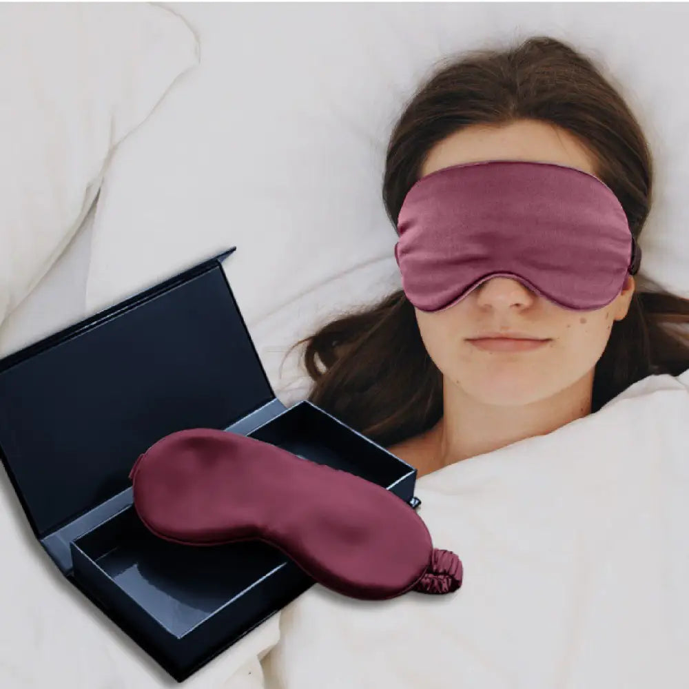 Burgund Schlaf-Seidenmaske
