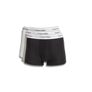 Drei Paar Calvin Klein Icon Cotton Stretch Trunks in Grau Schwarz Weiß