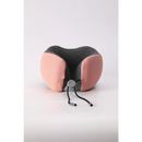 Pink und grauer Reisekopfstützkissen mit verstellbarem Zugband aus dem Produkt Comfyllow 360°-Nackenstütze Pink