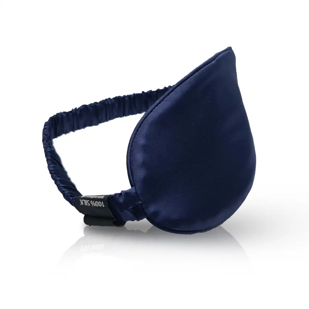 Navyblaue Schlaf-Seidenmaske aus seidigem Stoff für einen erholsamen Schlaf