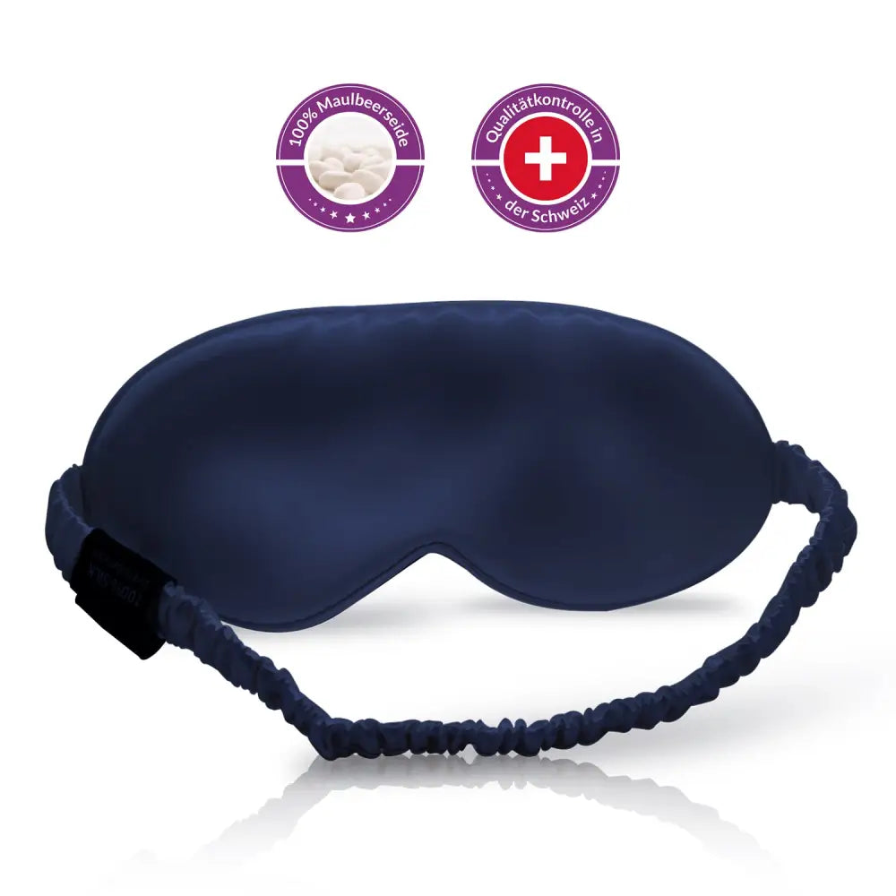 Navyblaue Seidenschlafmaske für einen angenehmen Schlaf, Dunkelblaue Schlaf-Seidenmaske