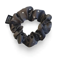 Grauer Seiden-Haarband mit Perlen und Rhinestones für eleganten Look