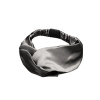 Graues Satin-Twist-Headband aus der Elegantes Seidenstirnband - Grau Kollektion