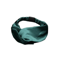 Elegantes Seidenstirnband in smaragdgrün aus Satin mit Twist-Design
