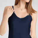 Navyblaue Seidentanktop Elegantes Seidentanktop Blau angenehm stylish Damenmode