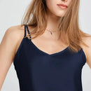 Elegantes Seidentanktop in Navy Blau für Damen