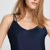 Elegantes Seidentanktop in Navy Blau für Damen