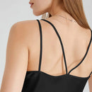 Elegante schwarze Seidentanktop mit spaghetti Trägern für Damen