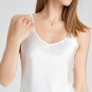 Weiße Satin-Camisole Elegantes Seidentanktop für Damen, feminin und stilvoll