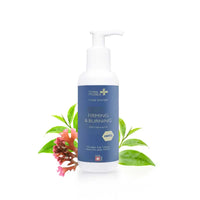 Weiße Flasche mit Festigungs- und Anti-Cellulite-Creme für straffe Haut