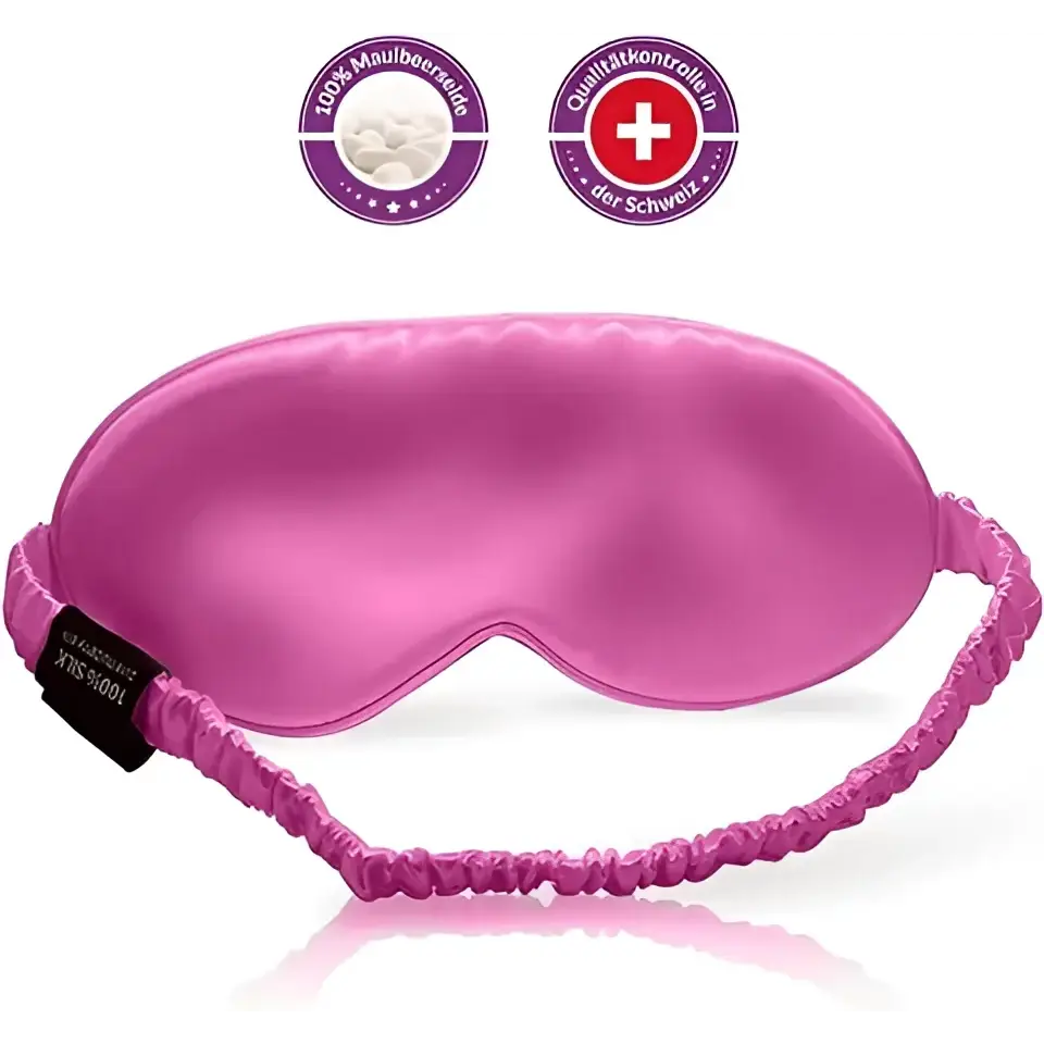 Fuchsia Schlaf-Seidenmaske aus rosa Seide für verbesserten Schlaf und Komfort