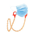 Blaue OP-Maske mit orangefarbener Kette, Halskette für Masken Orange