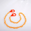 Orange Kunststoffkette mit Clips für Masken, Halskette für Masken orange