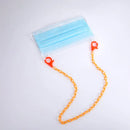 Blaue OP-Maske mit orangefarbener Kette, Halskette für Masken orange, modischer Schutz