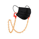 Schwarze Gesichtsmaske mit orangener Kette für Halskette für Masken orange