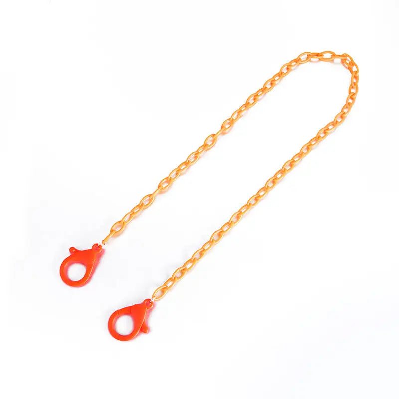 Orange Kunststoffkette mit roten Krabbenverschluss für Masken Halskette