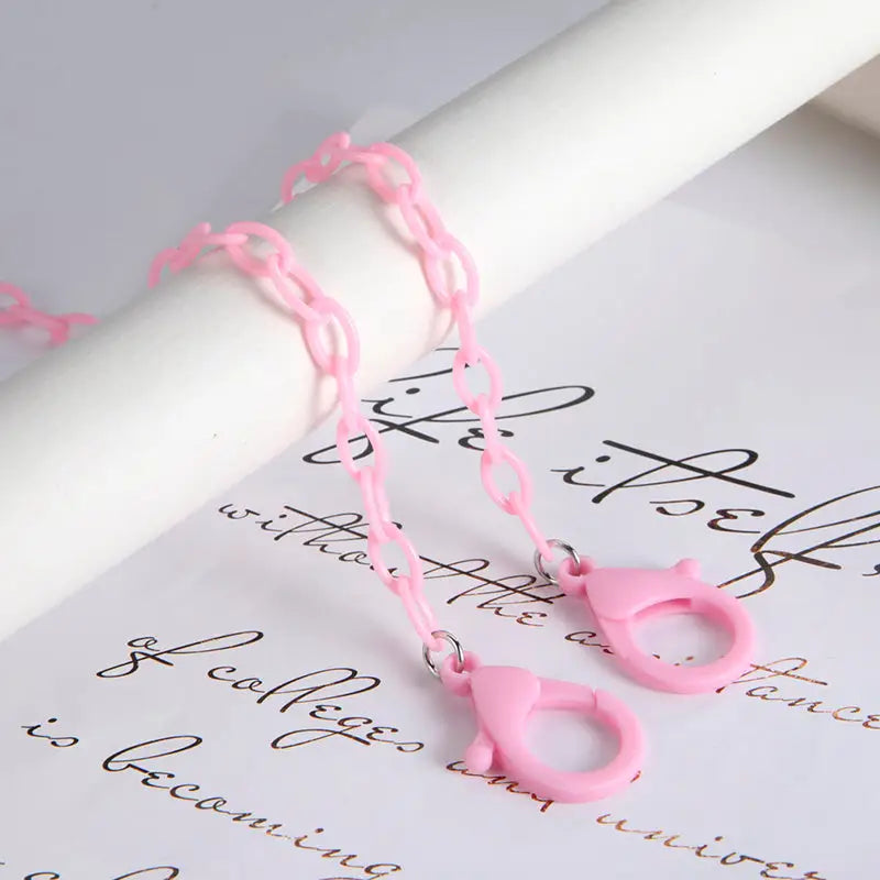 Pink Kunststoff-Maskenkette für Halskette für Masken rosa
