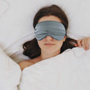 Graue Satin-Schlafmaske aus Hellblau mit seidigem Material und bequemem Design