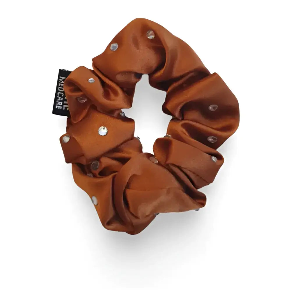 Copper silk headband with pearls