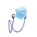 Dunkelblaue Maskenhalter mit Kettenriemen für chirurgische Masken