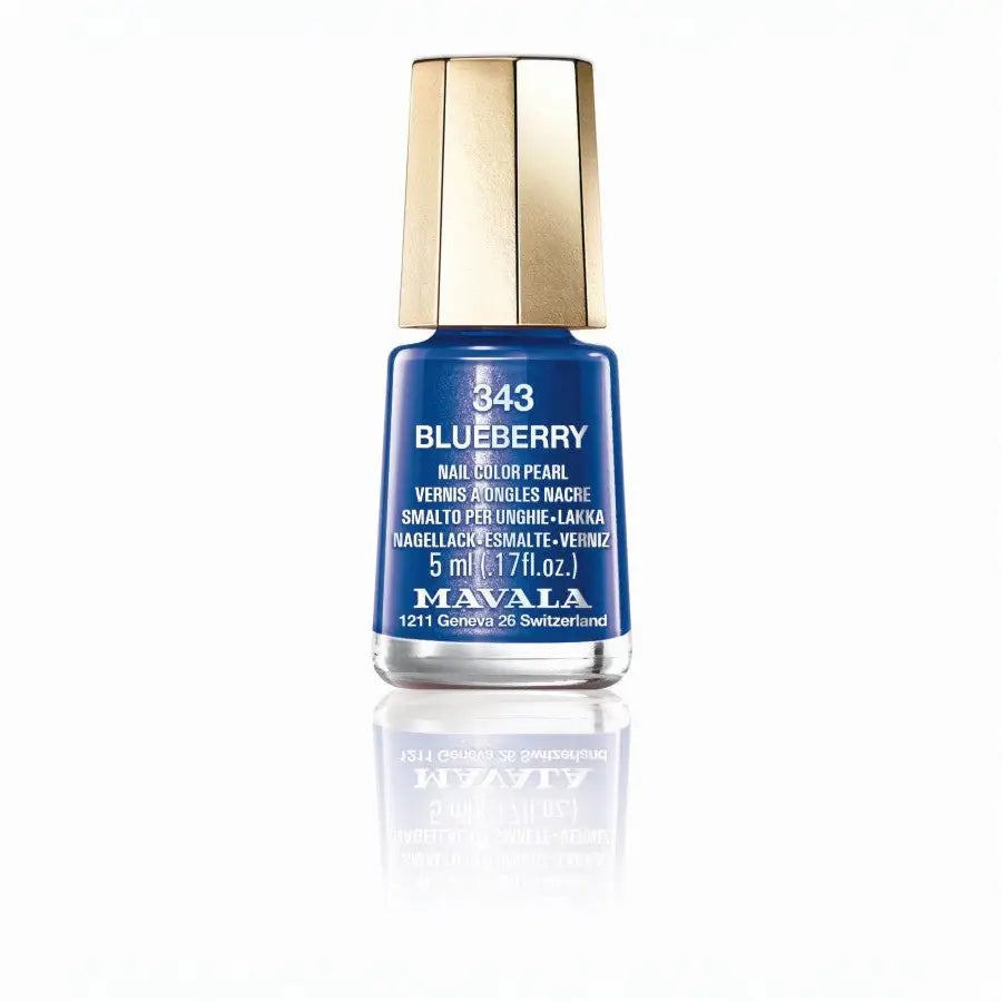 Blaues Nagellackflasche mit goldener Kappe von Mini Color Mavala Nagellack