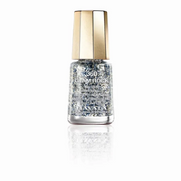 Glitzernder silberner Nagellack mit goldener Kappe von Mini Color Mavala Nagellack