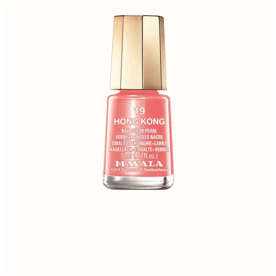 Korallfarbener Nagellack mit Goldhülse aus der Mini Color Mavala Nagellack Reihe