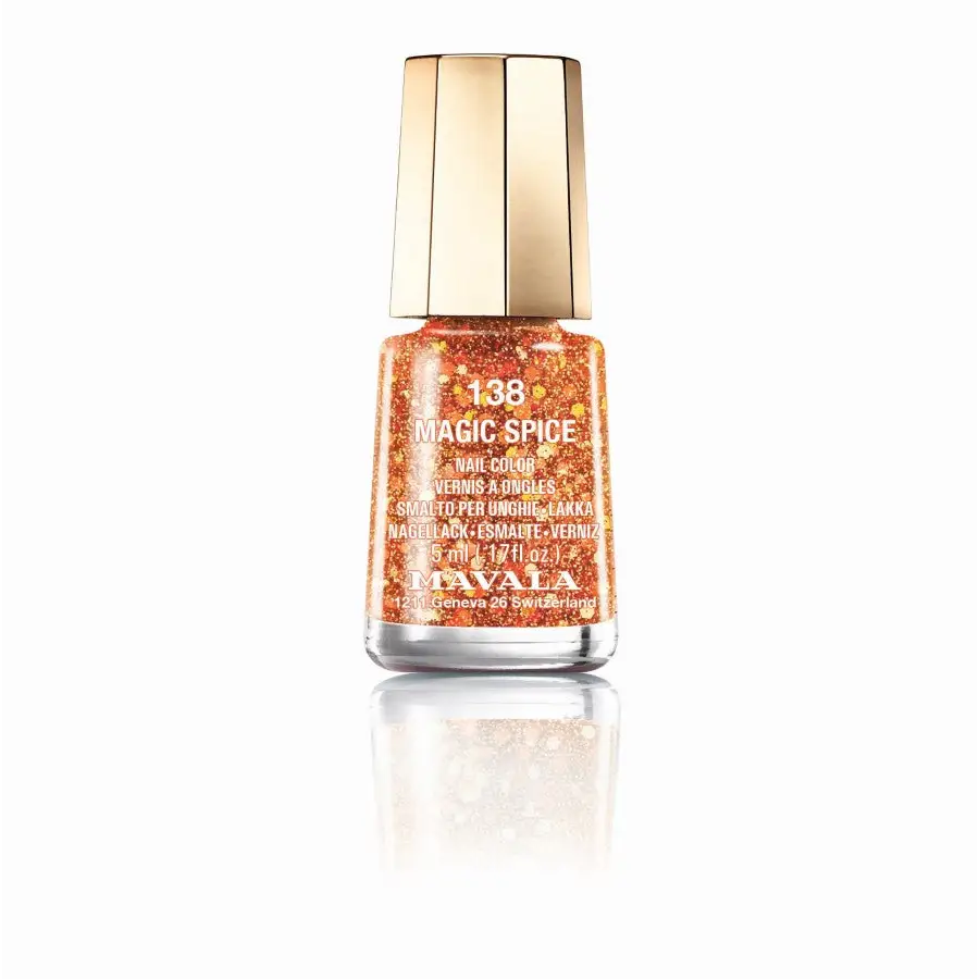 Orange Glitter Nagellack Mini Color Mavala Nagellack on display