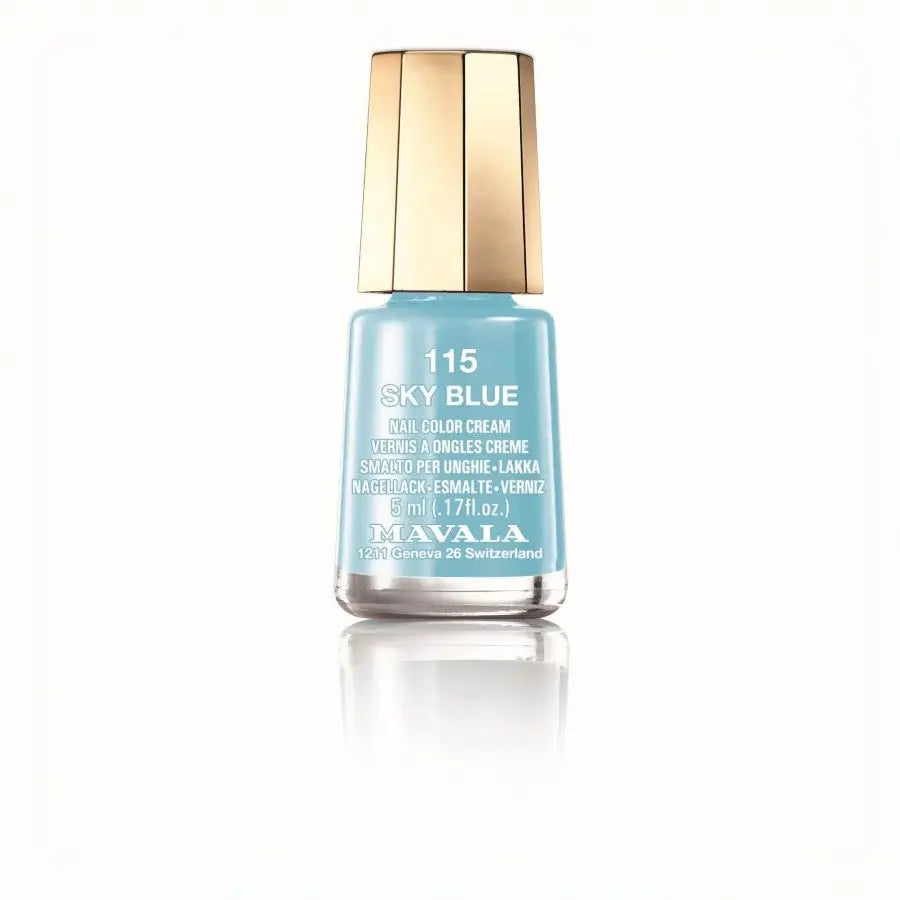 Himmelblauer Nagellack Mini Color Mavala Nagellack auf natürlicher Hand modelbewertung