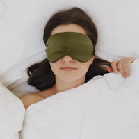 Olive grüne Schlafmaske aus Seide für angenehmen Schlaf, Olive Schlaf-Seidenmaske