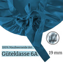Pfauenblaue Seidenhaube aus Teal Satin mit Bändern für nächtlichen Komfort