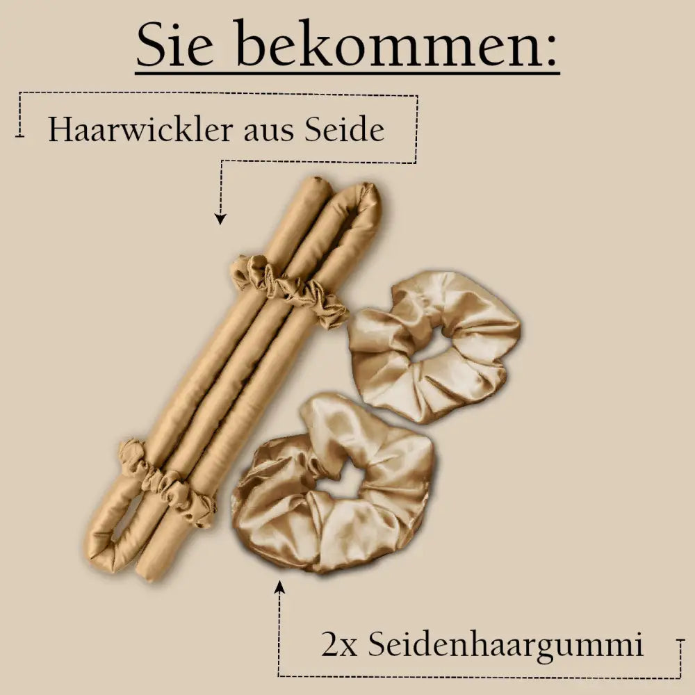 Premium Seiden Lockenset Gold