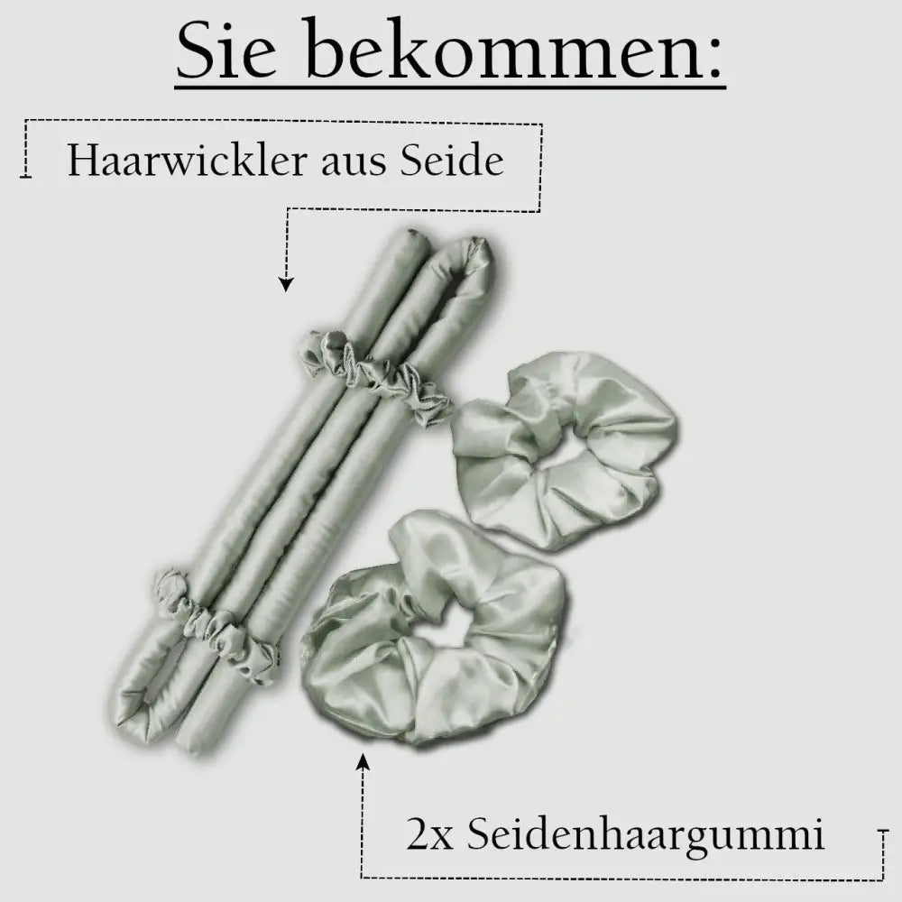 Premium Seiden Lockenset Hellgrün