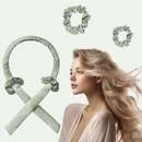 Haarkurk set in Hellgrün, Premium Seiden Lockenset für geschmeidige Locken